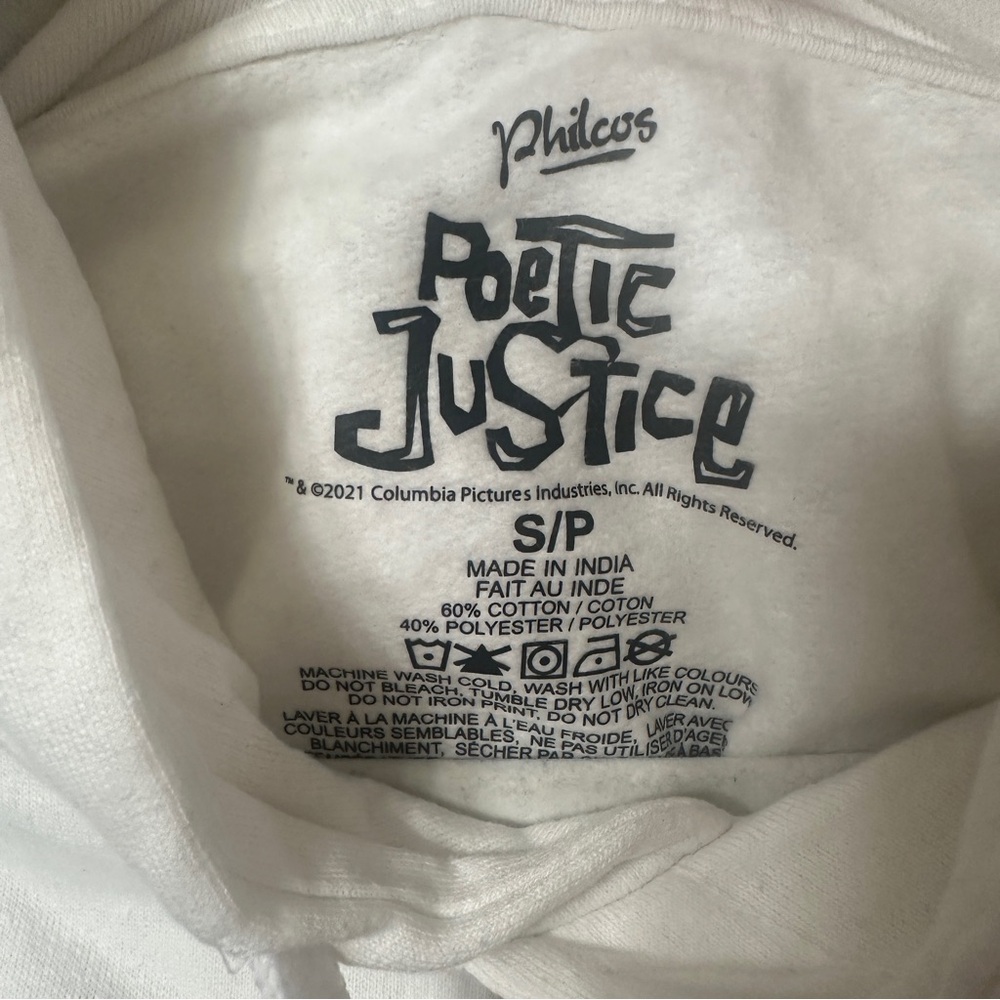 White Poetic Justice Hoodie - Picture 2 of 3